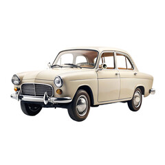 luxury old car on transparent background. 3d rendering