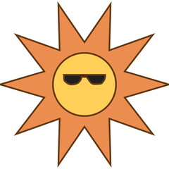 sun retro sticker