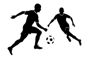 soccer player silhouette vector illustration