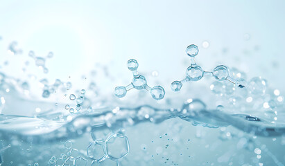 Naklejka na ściany i meble Background image of moving water in waves bubbles on white background