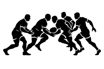 Fototapeta na wymiar rugby silhouette vector illustration