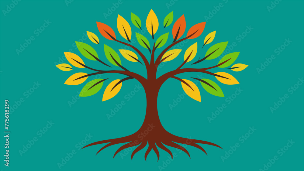 Poster a tree with strong roots and vibrant leaves symbolizing the connection between empathy and resilienc