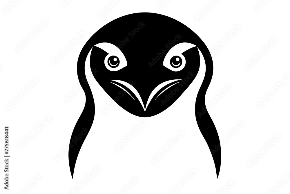 Wall mural penguin head silhouette vector illustration