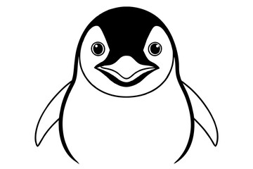 penguin head silhouette vector illustration