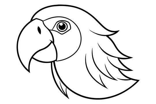 parrot head silhouette vector illustration