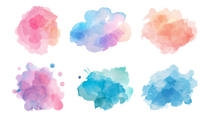 watercolor water brash splash texture. Set of vector pastel color paint stain.  watercolor on white background. This is watercolor splash. It is drawn by hand transparent background. - obrazy, fototapety, plakaty