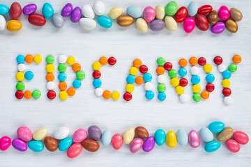 Colorful Candy and Chocolate in the White Background Photo, Ramadan Kareem Concept Photo, Üsküdar Istanbul, Turkiye (Turkey)