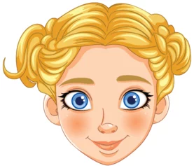 Keuken foto achterwand Kinderen Vector graphic of a young girl with blue eyes