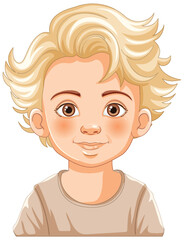 Illustration of a cheerful young boy smiling - 775620483