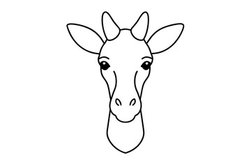 giraffe head silhouette vector illustration