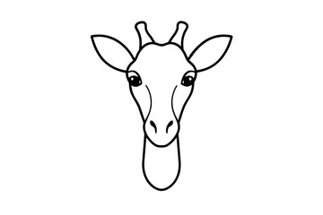 giraffe head silhouette vector illustration