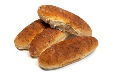 Bread buns on white background