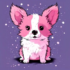 Cute cartoon dog. Clipart is a great choice for creating cards, invitations, party supplies and decorations. AI generated.