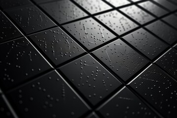 Close Up of a Black Tiled Wall