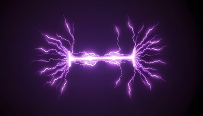 Purple electricity isolated on transparent background.