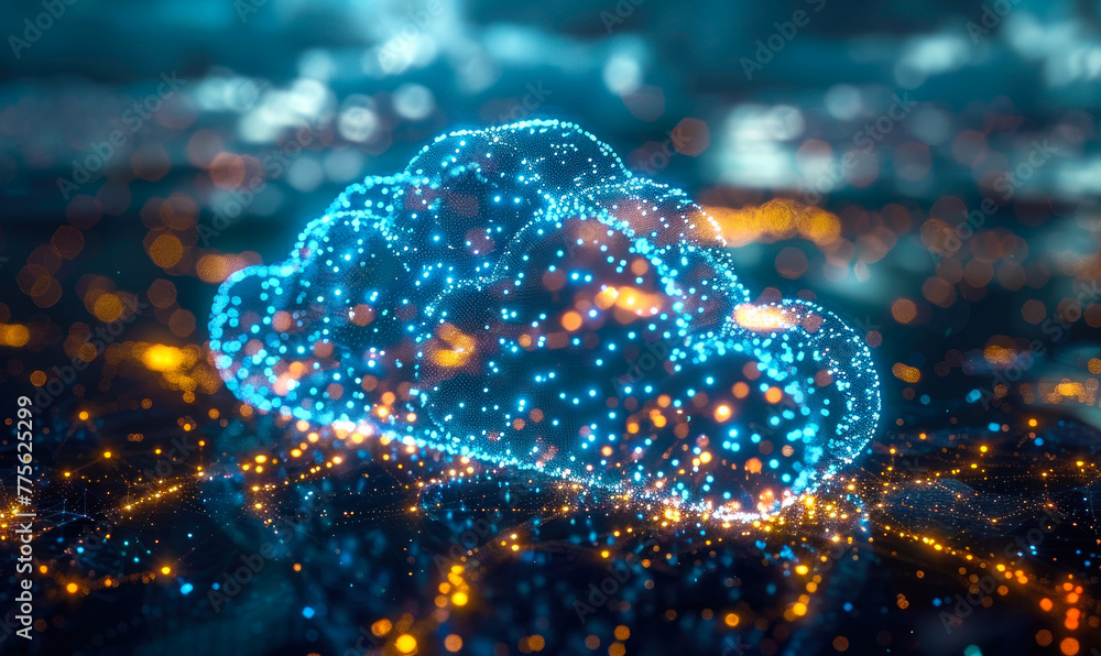 Poster dazzling concept of data transfer optimization in cloud computing through content delivery networks 