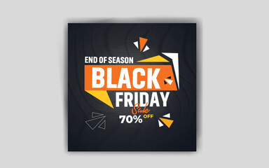 Black Friday discount and sale social media post design template