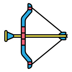 Illustration of Bow and Arrow design Filled Icon