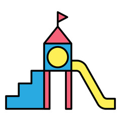 Illustration of Slide Playground design Filled Icon