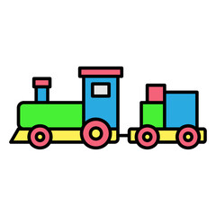 Illustration of Train Toy design Filled Icon