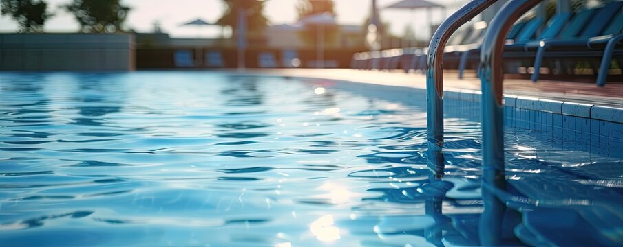 Beautiful swimming pool at vacation time