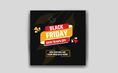 Black Friday discount and sale social media post design template