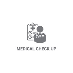 Vector medical checkup logo doctor design doctor and checklist.