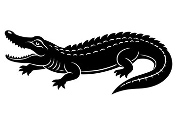 alligator silhouette vector illustration