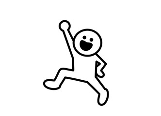 happy jumping person