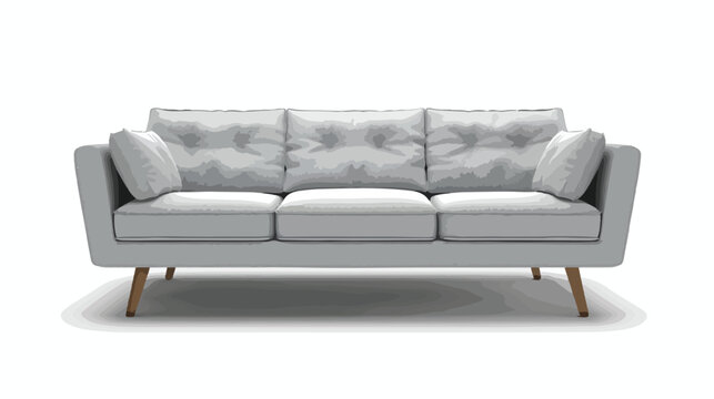 Vector gray sofa couch on a white background