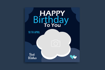 birthday social media birthday banner design template 