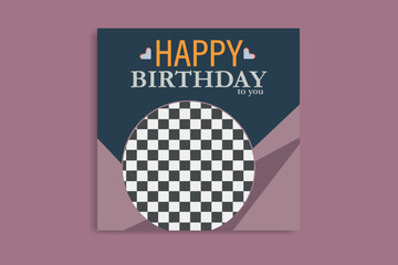 birthday social media birthday banner design template 