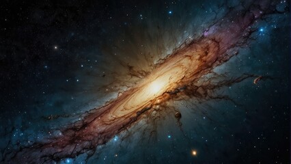 Interstellar Journey Galaxy Space Background Featuring Milky Way, Nebulae, and Constellations