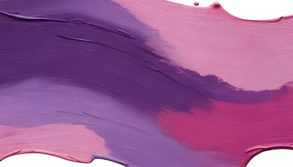 thick pink and purple acrylic oil paint brush stroke on transparent png background isolated