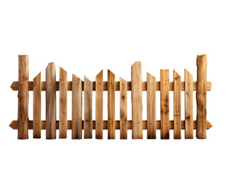 Wooden farm fence isolated on transparent background, PNG available