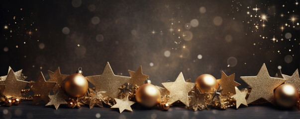 Beautiful christmas decoration with free space for text - obrazy, fototapety, plakaty