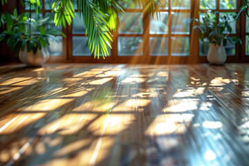 Properly maintained bamboo flooring with sunlight streaming in