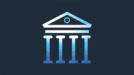 Bank icon from Business Bicolor Set. This flat vector