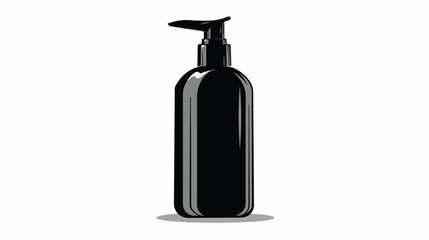 Black contour dispenser bottle eco vegan product isolated - obrazy, fototapety, plakaty
