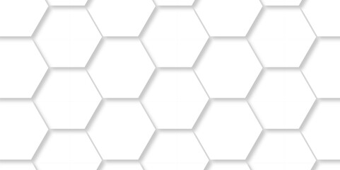 Abstract Technology, Futuristic 3d Hexagonal structure futuristic white background and Embossed Hexagon. Hexagonal honeycomb pattern background with space for text.