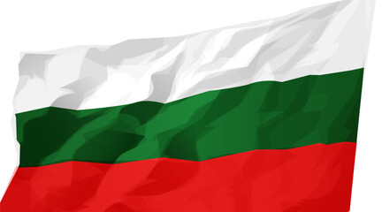 Waving realistic bulgarian flag isolated on white background. Vector illustration.