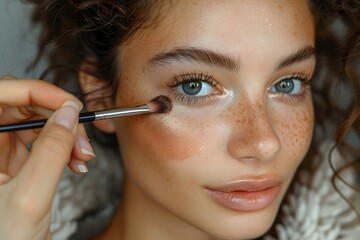 Woman With Brush in Eye