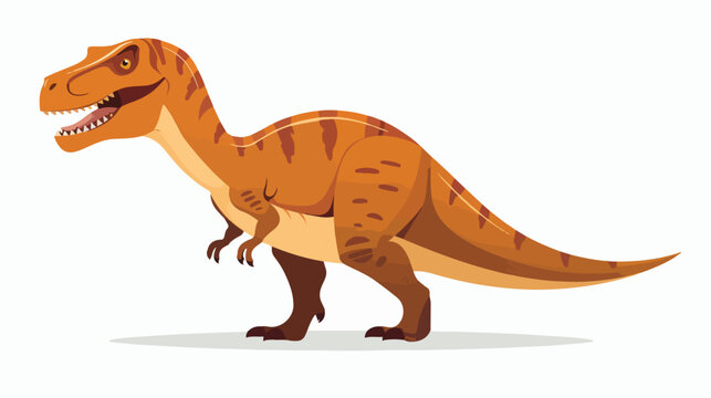 Cartoon tyrannosaurus isolated on white background fl