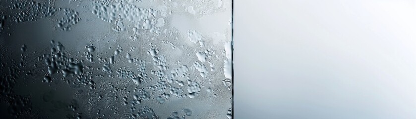 Condensation droplets on clear glass with gradient light to dark background - obrazy, fototapety, plakaty