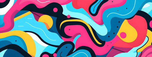 Hand drawn flat design abstract doodle background