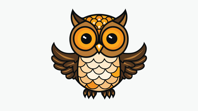 Owl Doodle Vector flat vector isolated on white background