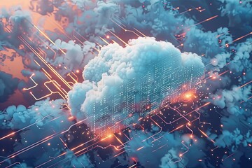Cloud infrastructure: Images depict the integration of cloud computing resources, such as servers, storage, and databases, enabling scalable and on-demand access to computing power