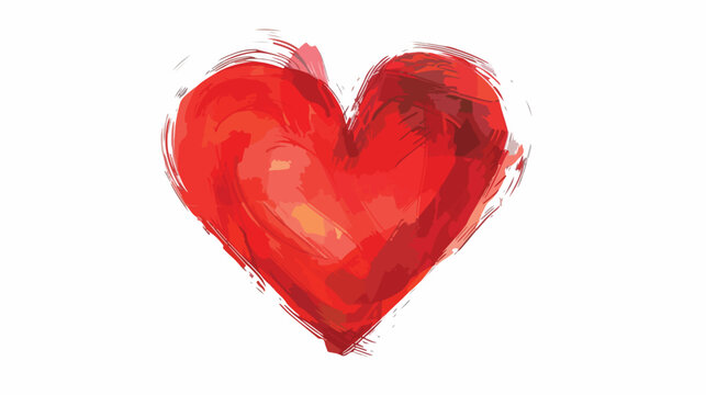 Painted Heart. Vector illustration flat vector isolated