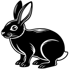 black and white rabbit