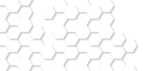 	
Abstract Technology, Futuristic 3d Hexagonal structure futuristic white background and Embossed Hexagon. Hexagonal honeycomb pattern background with space for text.